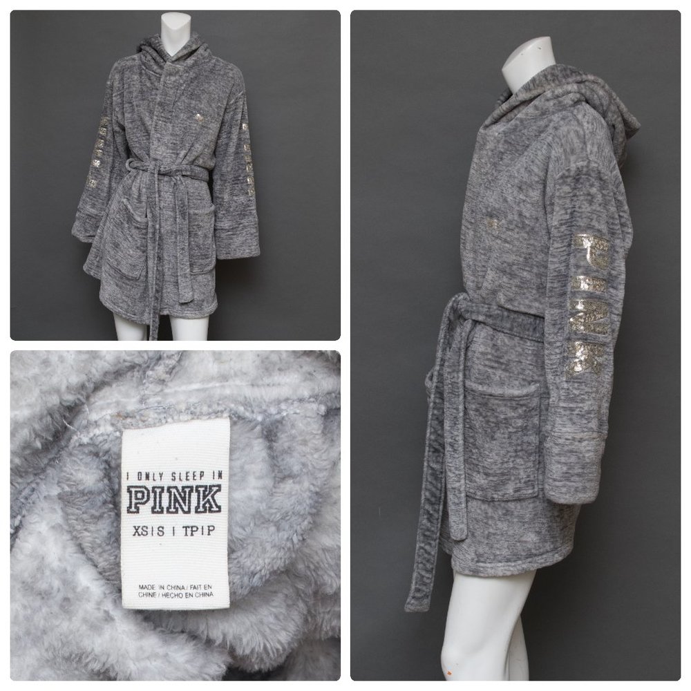 Victoria's Secret Gray Size XS Belted Short Robe